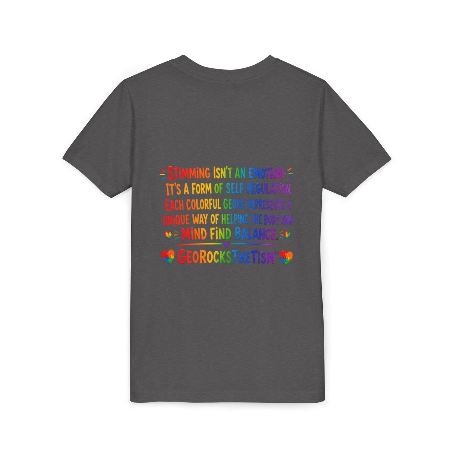 “Loves Soft Things” Stimming Geode -Autism Self Sensory Regulation Youth Tee