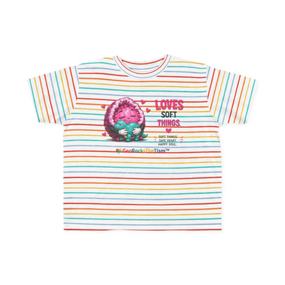 “Loves Soft Things” Stimming Geode Autism Self Sensory Regulation Toddler Tee
