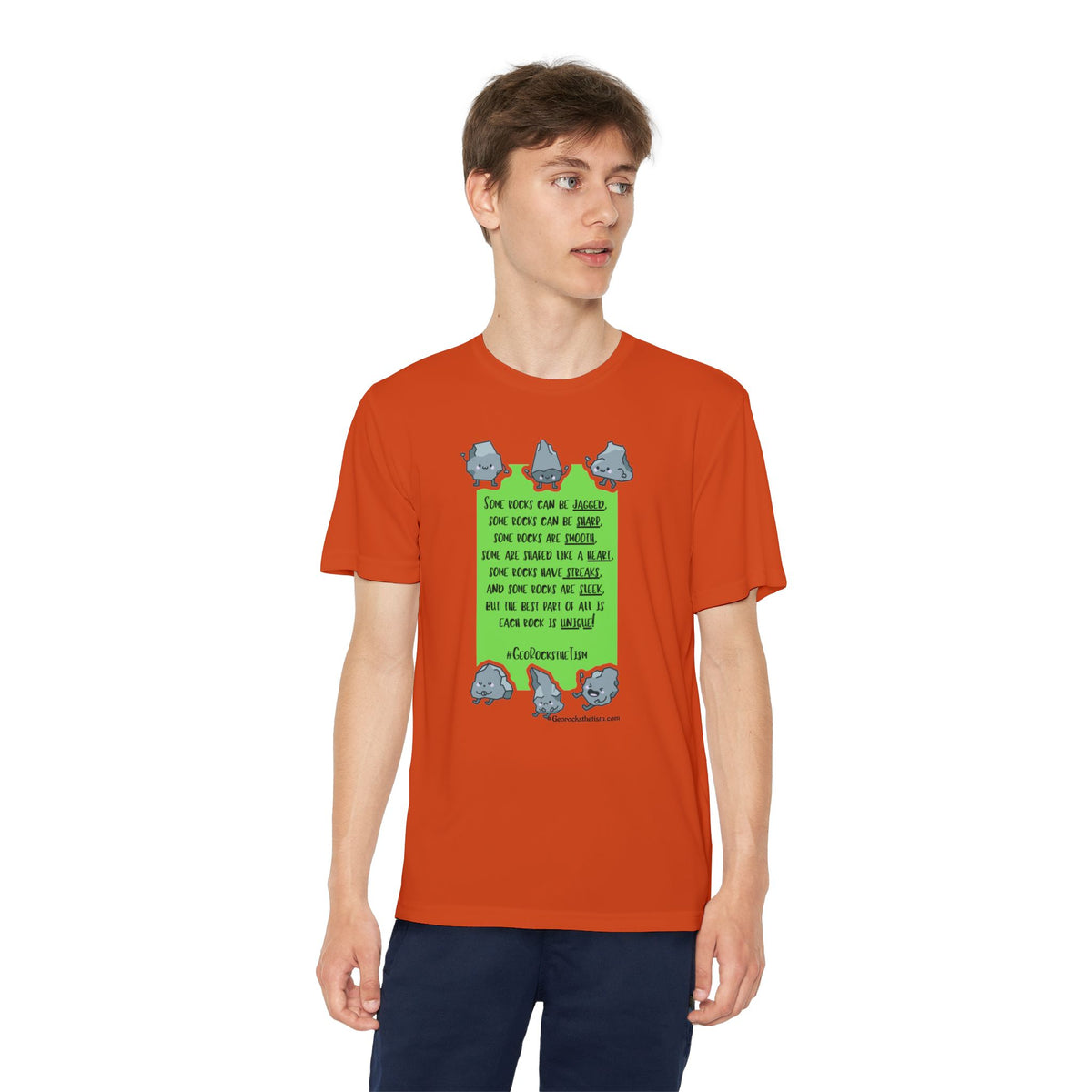 "Each Rock Is Unique" Youth Tee - Geo Rocks The 'Tism
