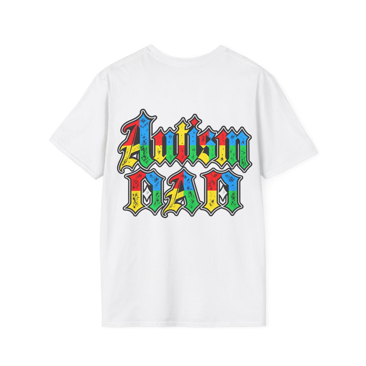 Autism Dad-Colorful Puzzle Pattern Support Tee