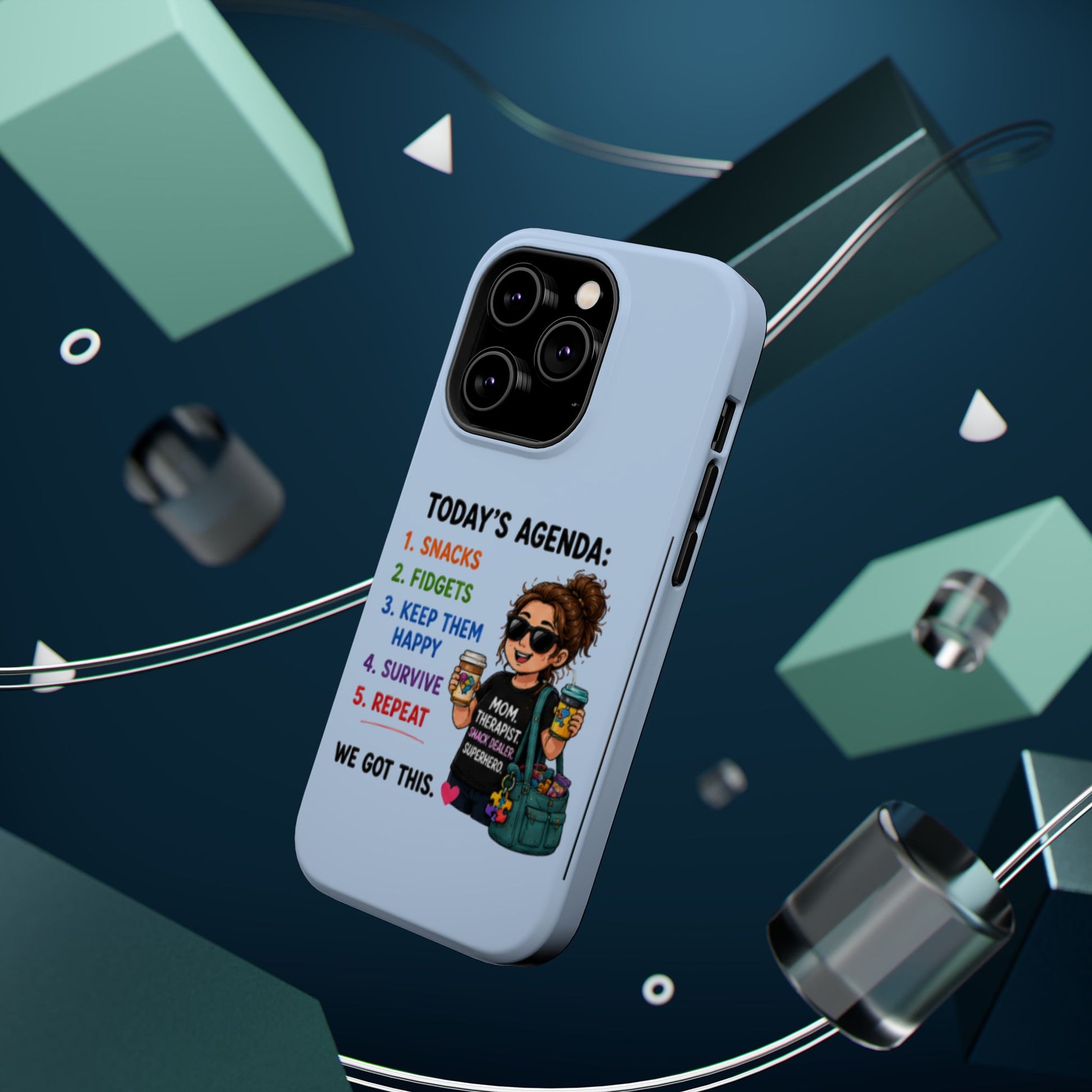 Nurse Mom Magnetic Impact-Resistant Phone Case — "Today's Agenda" Cute ER/Healthcare Gift - Geo Rocks The 'Tism
