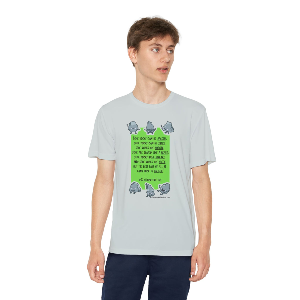 "Each Rock Is Unique" Youth Tee - Geo Rocks The 'Tism