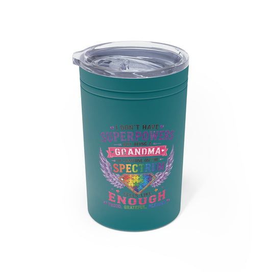 11oz Vacuum Insulated Tumbler — Sunflowers & Rainbow Emblem "Strength" Travel Cup