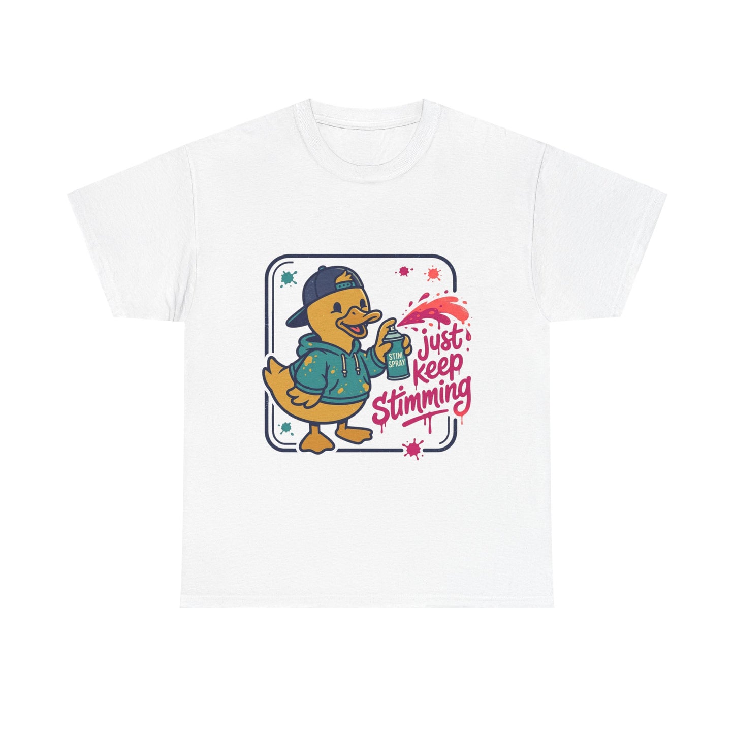 Graffiti Duck Tee-"Just Keep Stimming" Neurodiversity Awareness