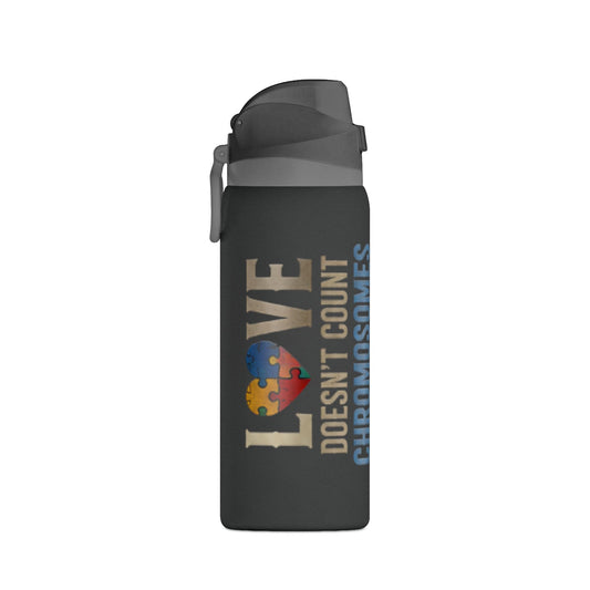 Insulated Water Bottle — "Love Doesn't Count Chromosomes" Autism Awareness 32oz