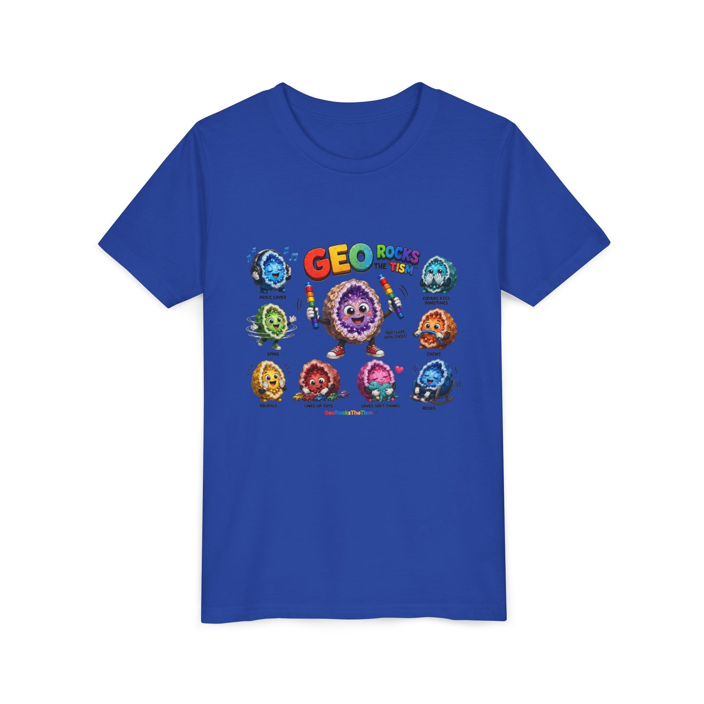 Stimming Colorful Geodes Education- Youth Tee