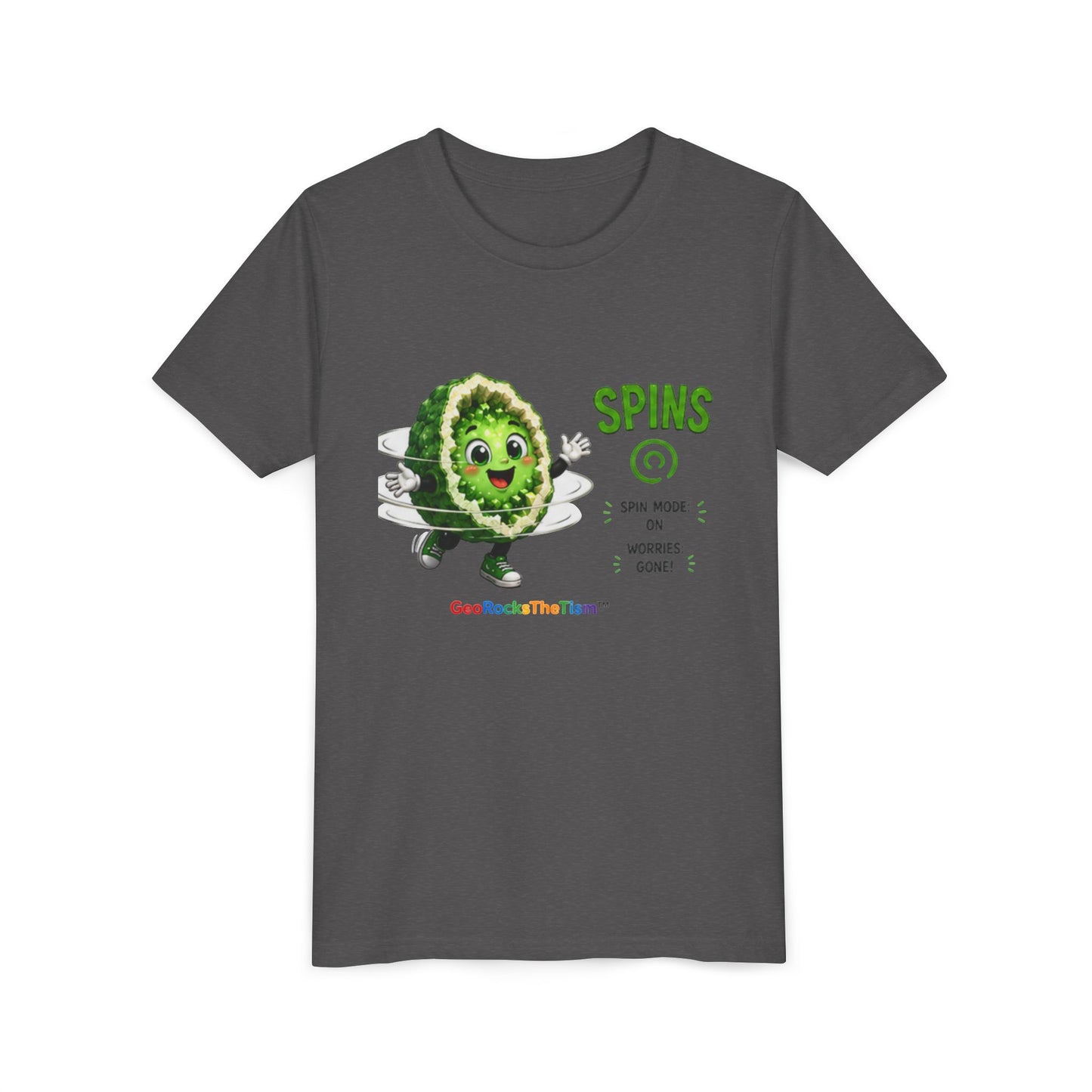 "Spins" Stimming Geode -Autism Self Sensory Regulation Youth Tee