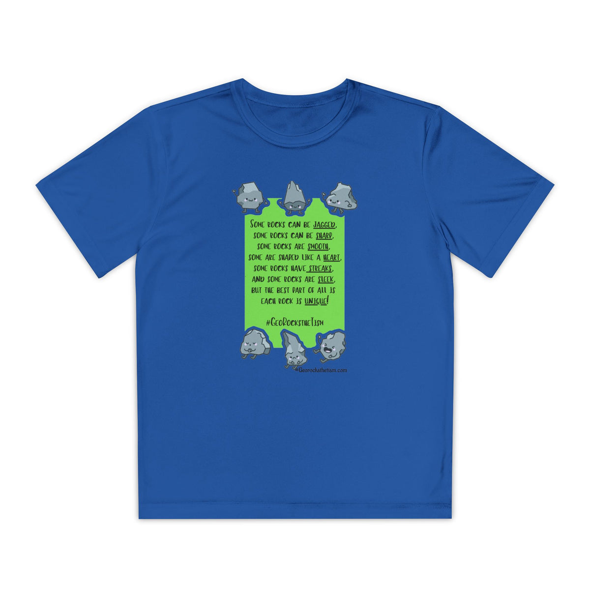 "Each Rock Is Unique" Youth Tee - Geo Rocks The 'Tism