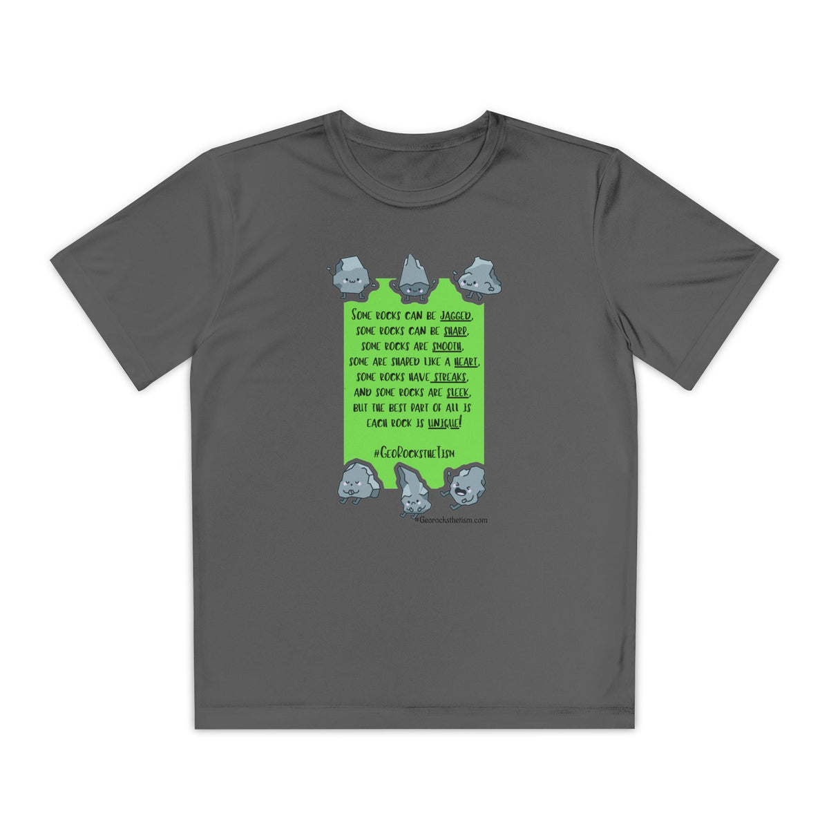 "Each Rock Is Unique" Youth Tee - Geo Rocks The 'Tism