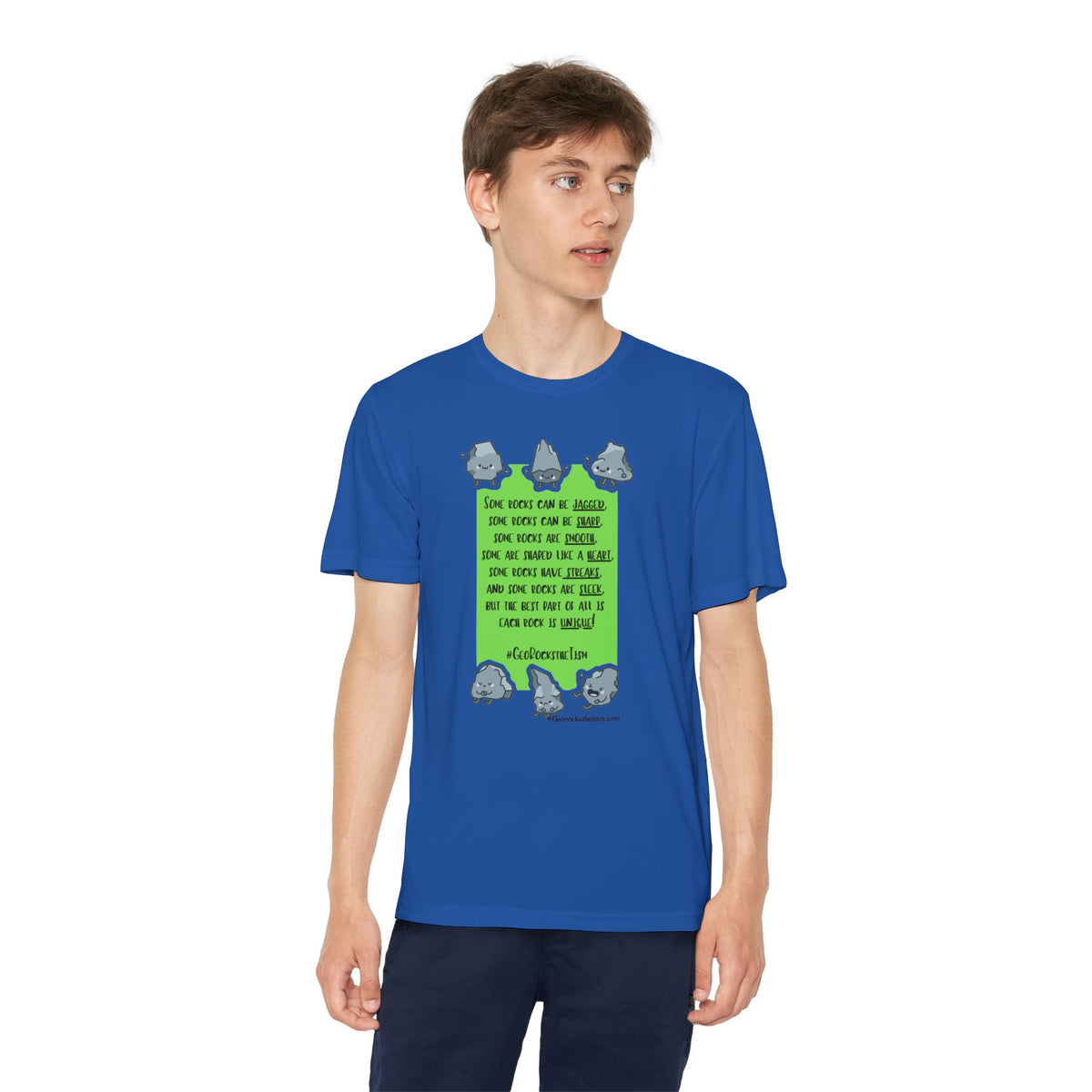 "Each Rock Is Unique" Youth Tee - Geo Rocks The 'Tism
