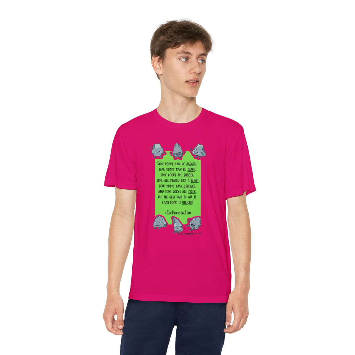 "Each Rock Is Unique" Youth Tee - Geo Rocks The 'Tism