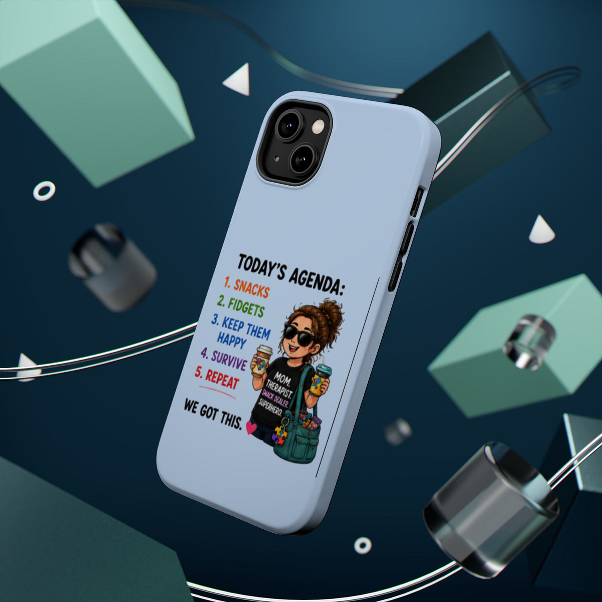 Nurse Mom Magnetic Impact-Resistant Phone Case — "Today's Agenda" Cute ER/Healthcare Gift - Geo Rocks The 'Tism