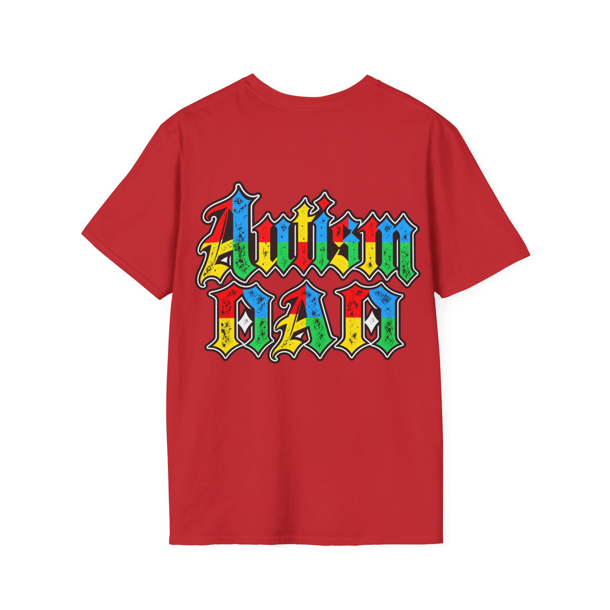 Autism Dad-Colorful Puzzle Pattern Support Tee