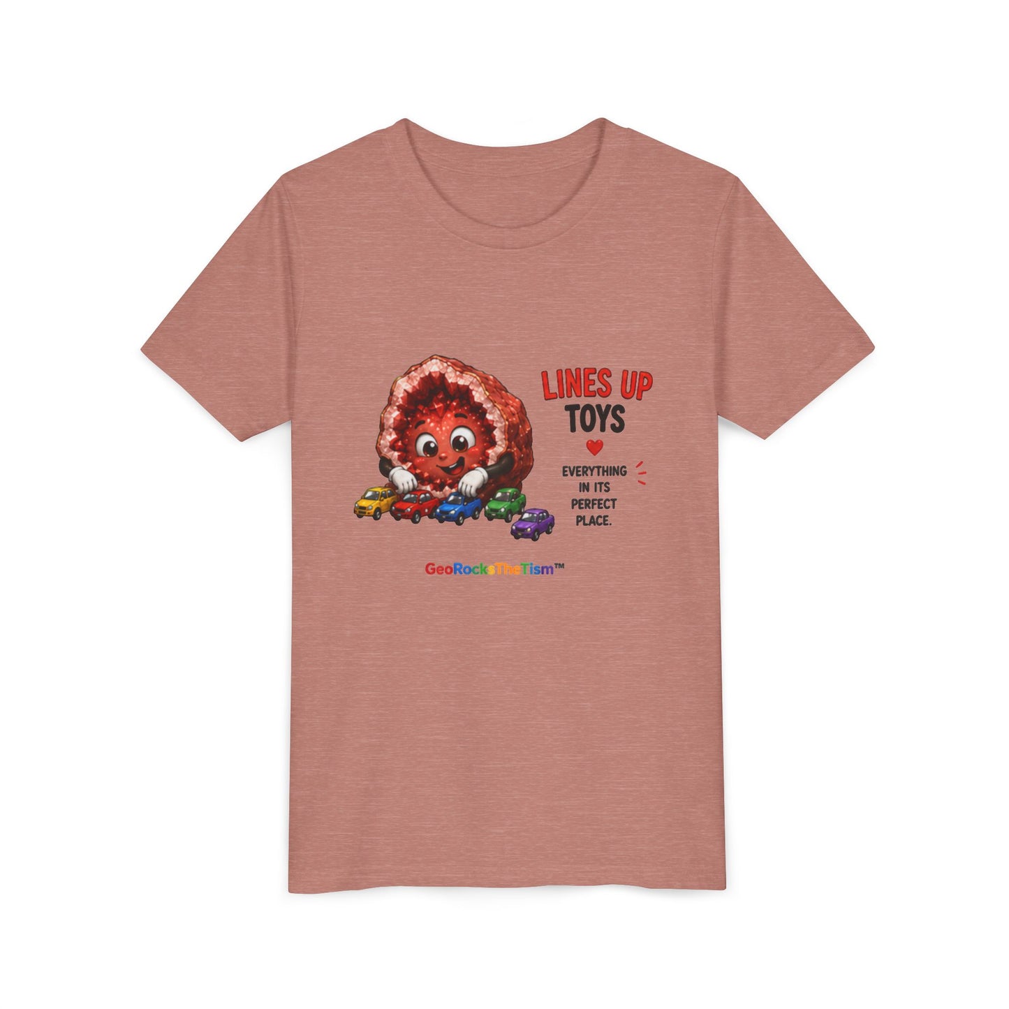 "Lines Up Toys" Stimming Geode -Autism Self Sensory Regulation Youth Tee