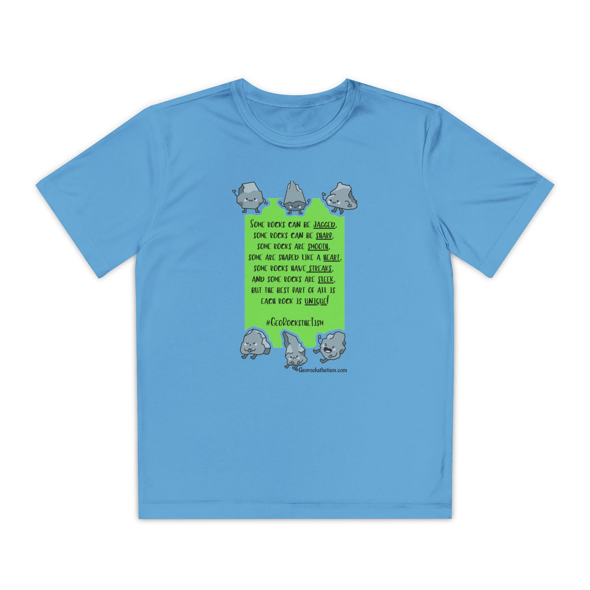 "Each Rock Is Unique" Youth Tee - Geo Rocks The 'Tism