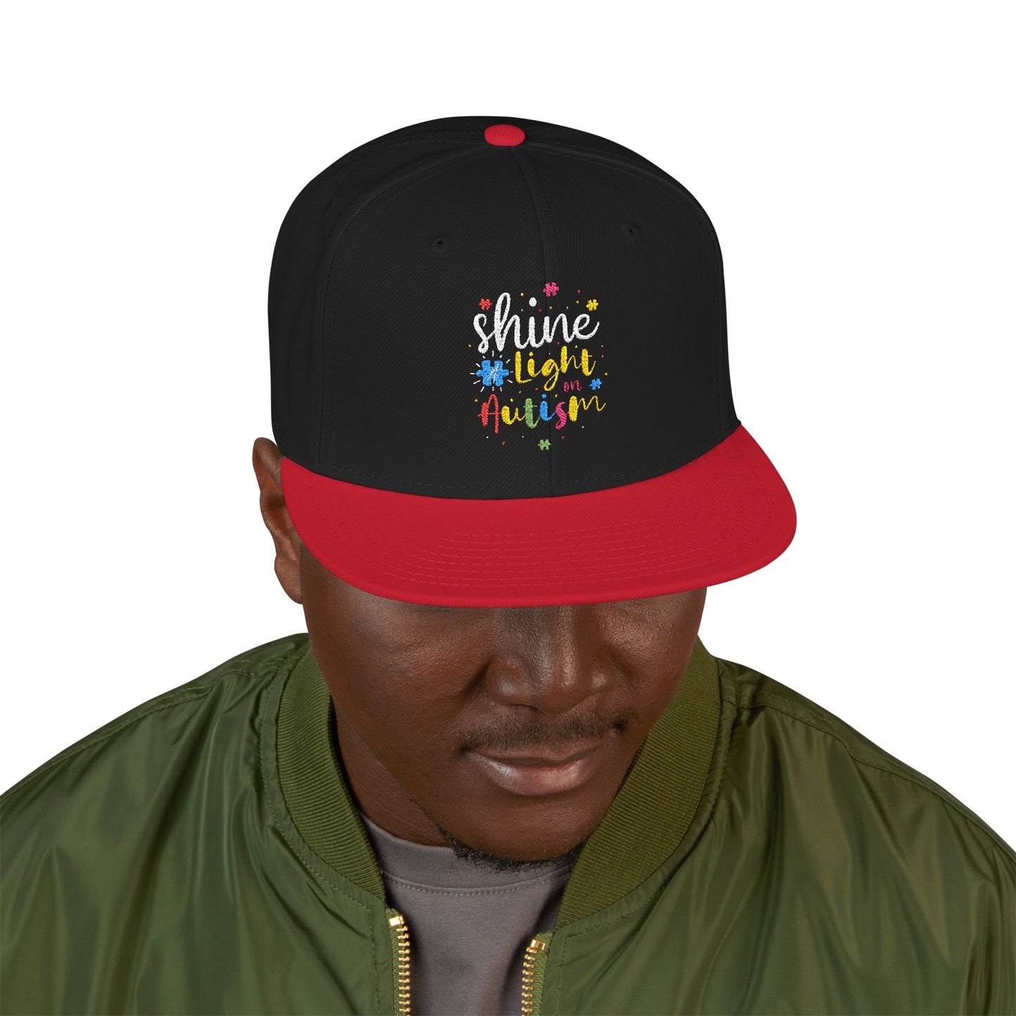 Shine Light Autism Colorful Snapback