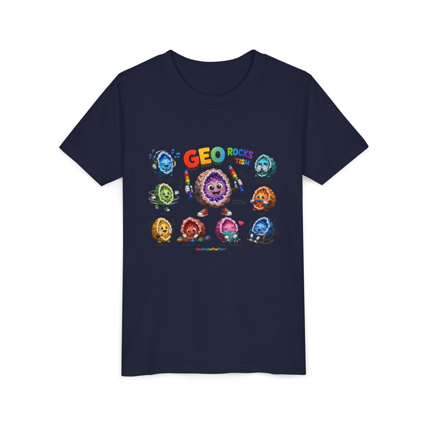 Stimming Colorful Geodes Education- Youth Tee