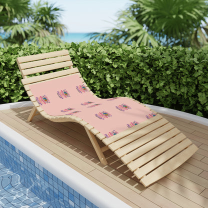 Beach Towel — Pink "Amazing Grandma" Patterned Tropical Sunset Design