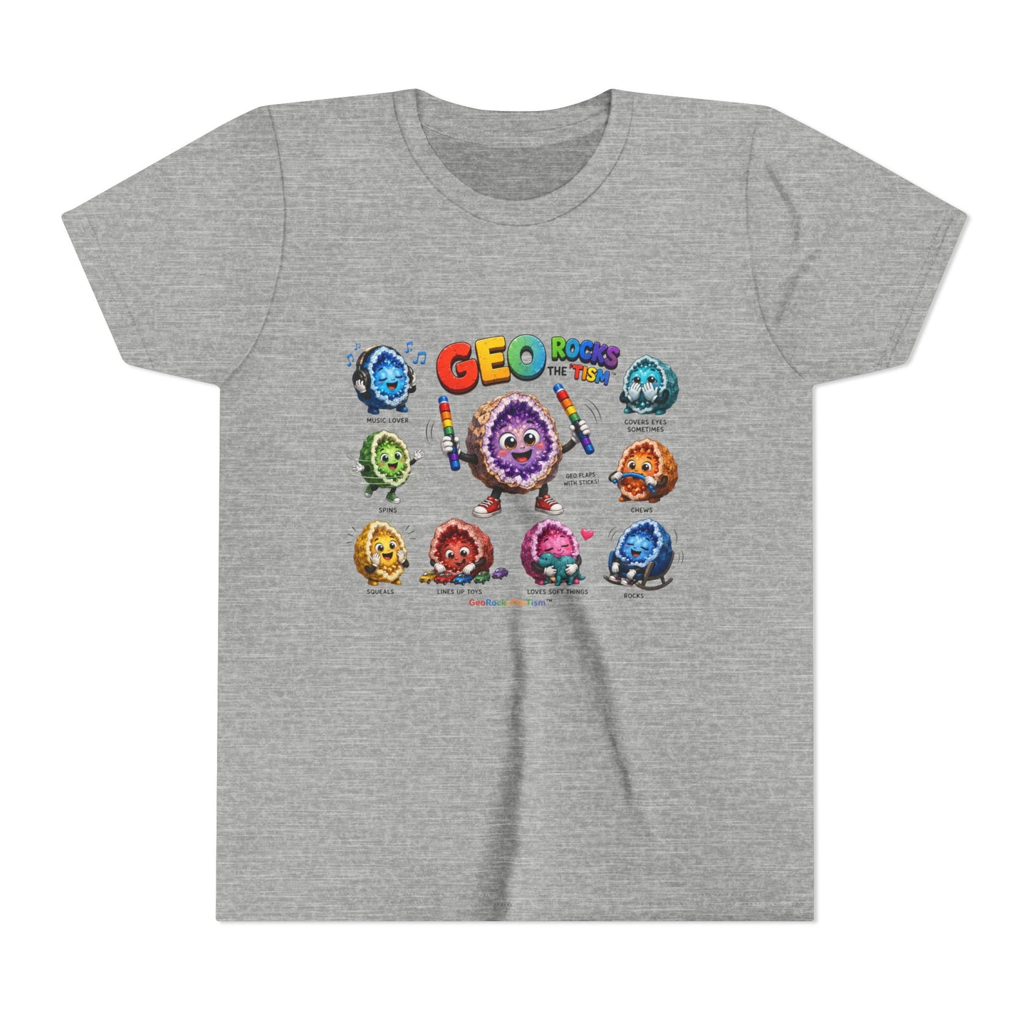 Stimming Colorful Geodes Education- Youth Tee