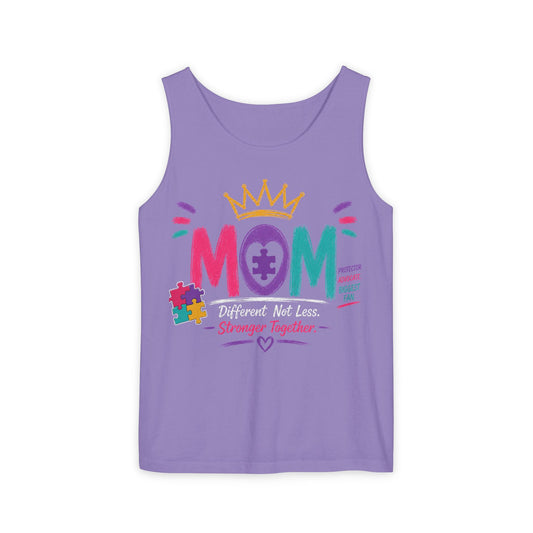 Autism Awareness Mom Tank Top — "Stronger Together" Puzzle Heart Design