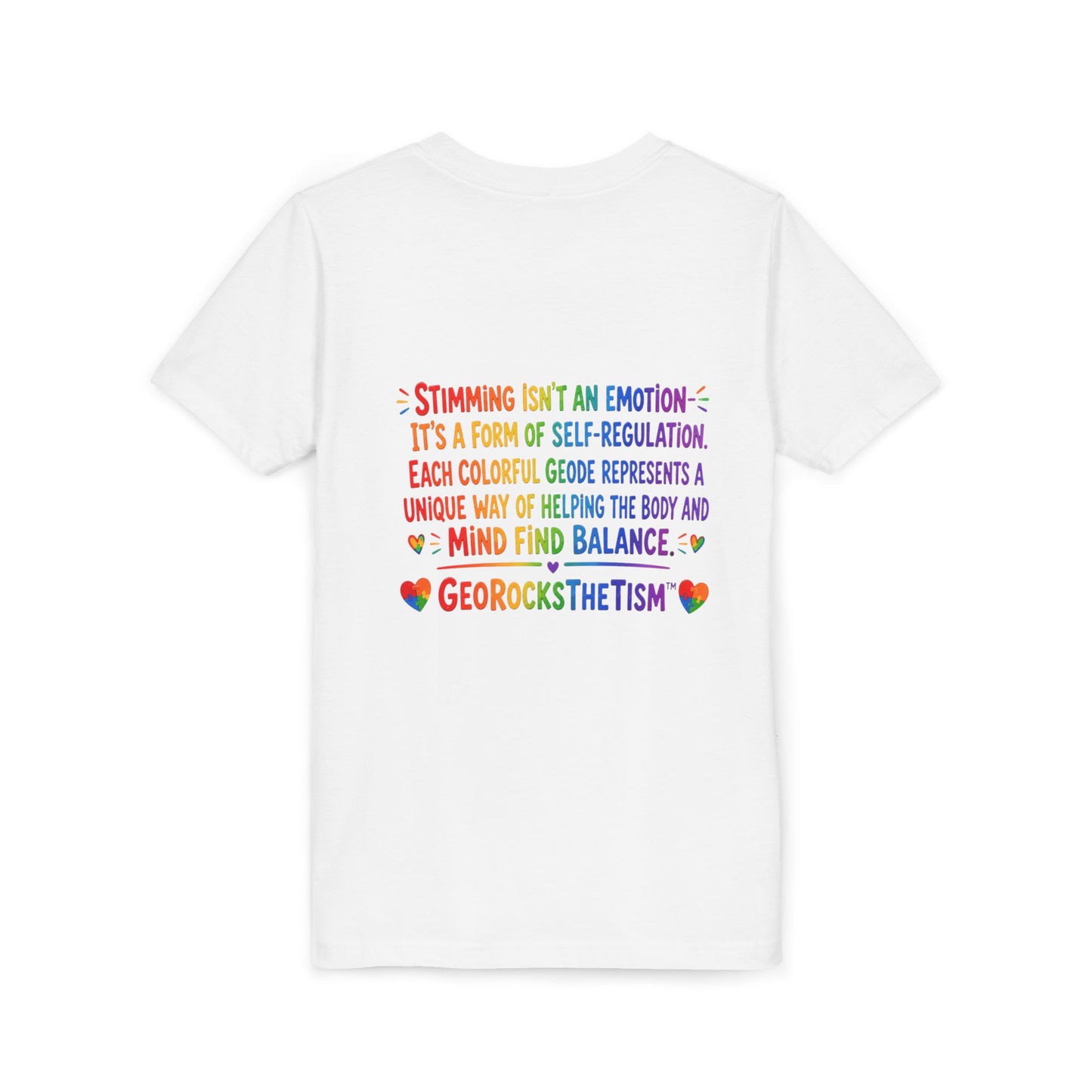 Stimming Colorful Geodes Education- Youth Tee