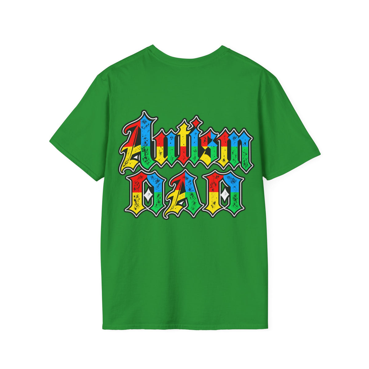 Autism Dad-Colorful Puzzle Pattern Support Tee