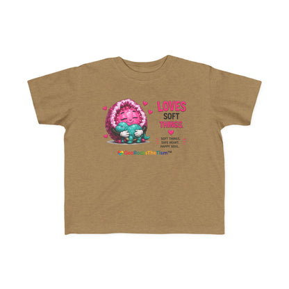 “Loves Soft Things” Stimming Geode Autism Self Sensory Regulation Toddler Tee