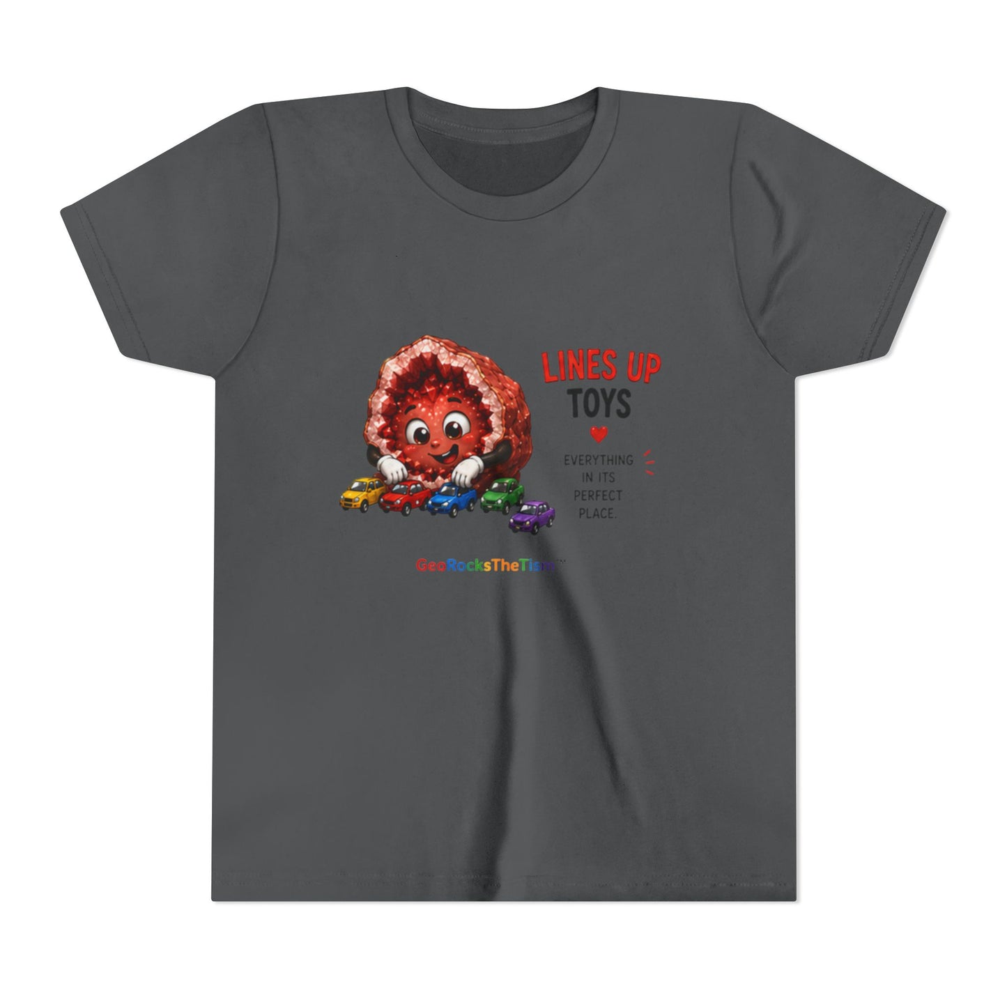 "Lines Up Toys" Stimming Geode -Autism Self Sensory Regulation Youth Tee