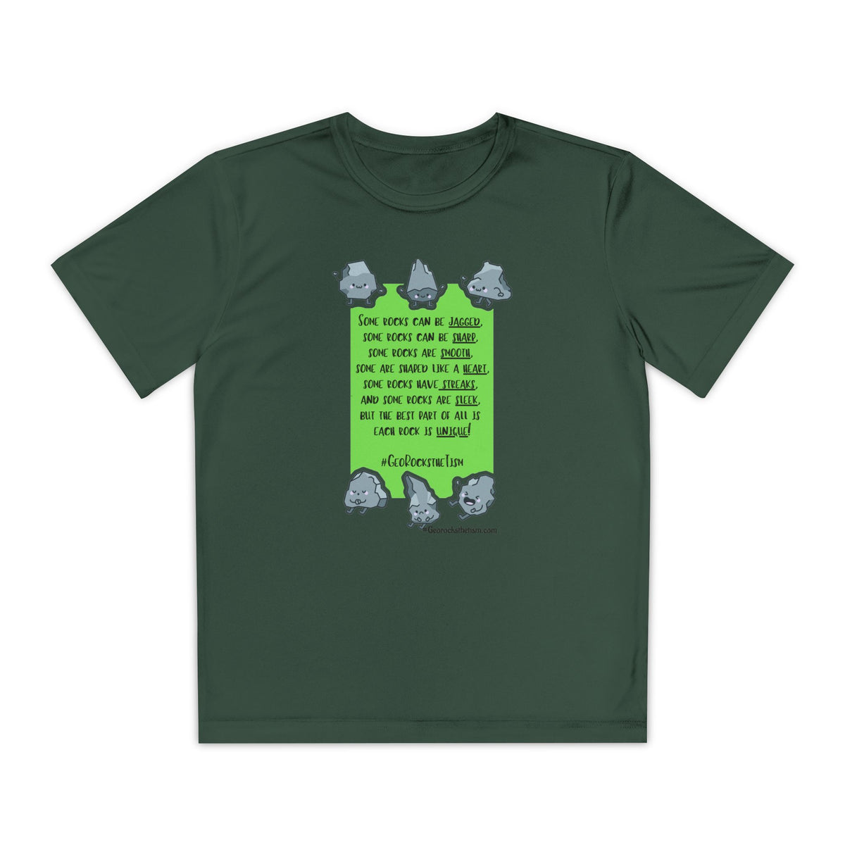 "Each Rock Is Unique" Youth Tee - Geo Rocks The 'Tism