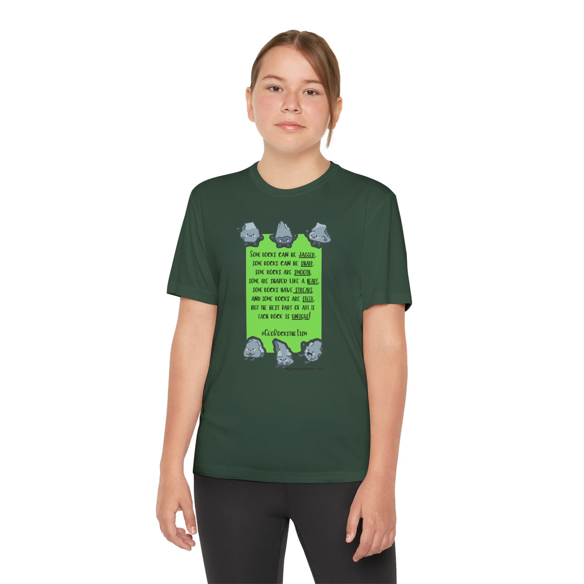 "Each Rock Is Unique" Youth Tee - Geo Rocks The 'Tism