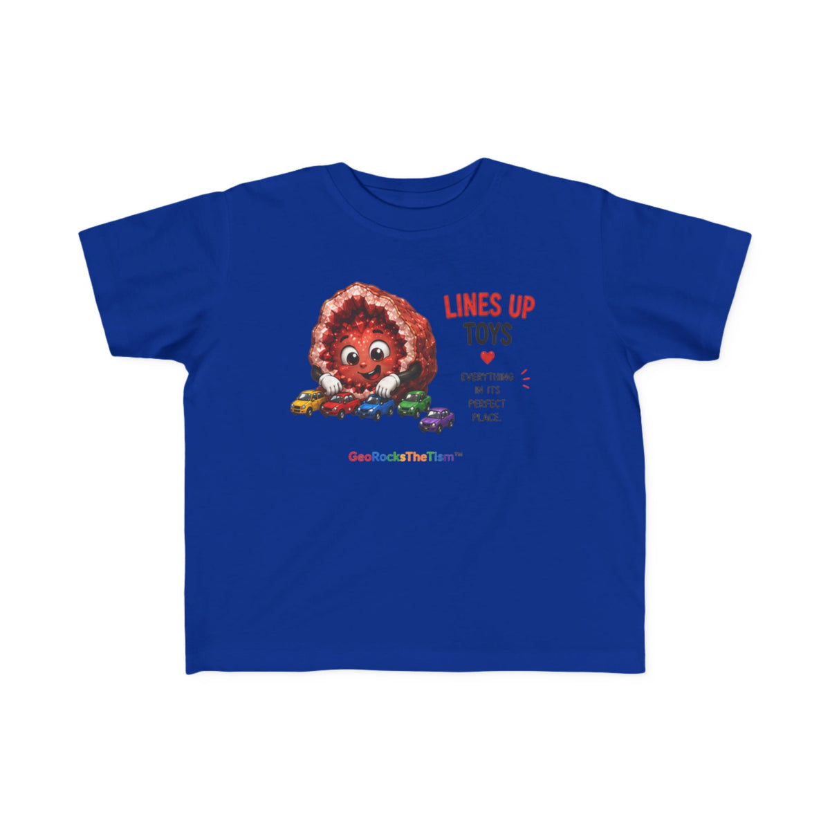"Lines Up Toys" Stimming Geode Autism Self Sensory Regulation Toddler Tee - Geo Rocks The 'Tism