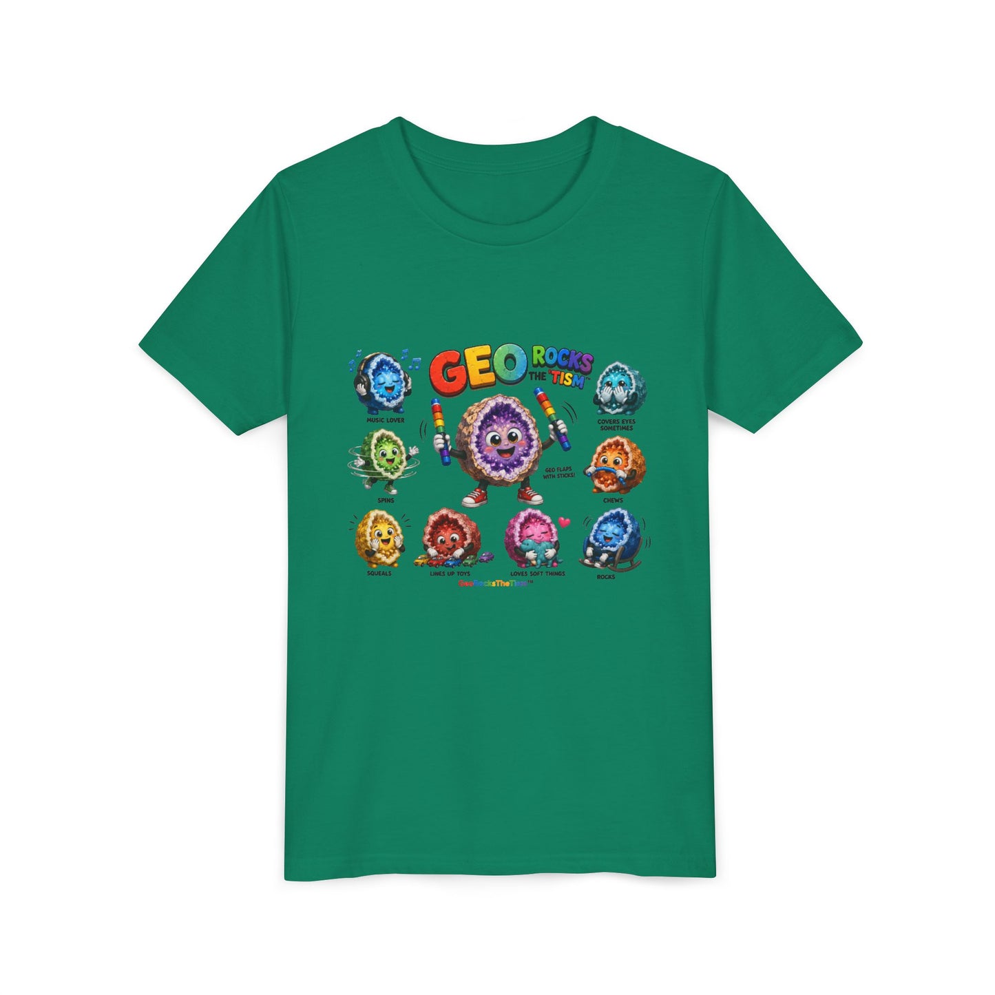 Stimming Colorful Geodes Education- Youth Tee