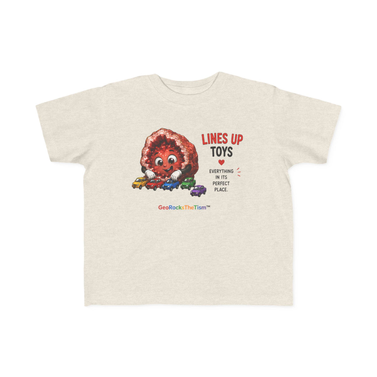 "Lines Up Toys" Stimming Geode Autism Self Sensory Regulation Toddler Tee - Geo Rocks The 'Tism