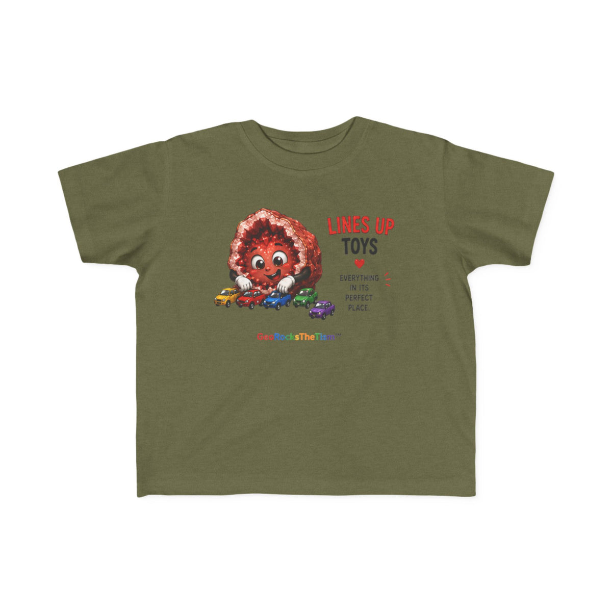 "Lines Up Toys" Stimming Geode Autism Self Sensory Regulation Toddler Tee - Geo Rocks The 'Tism
