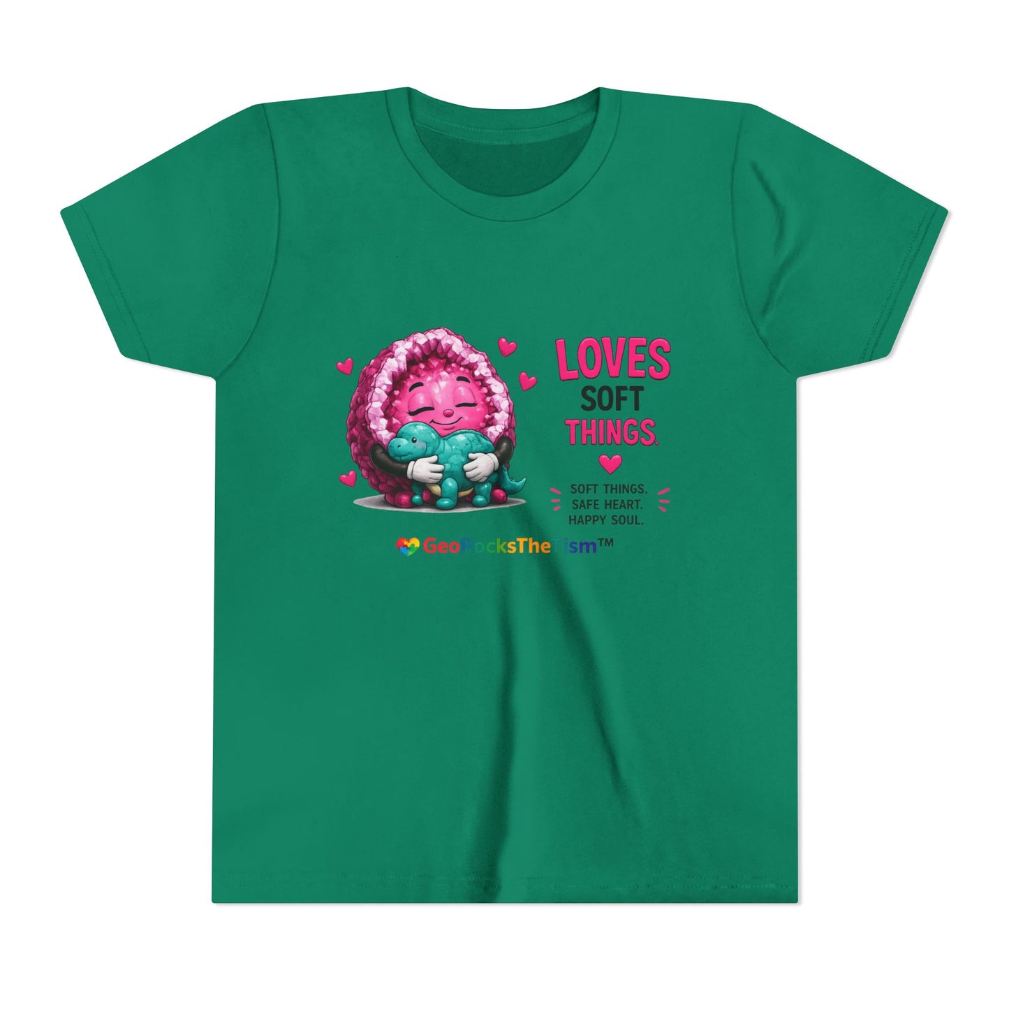 “Loves Soft Things” Stimming Geode -Autism Self Sensory Regulation Youth Tee