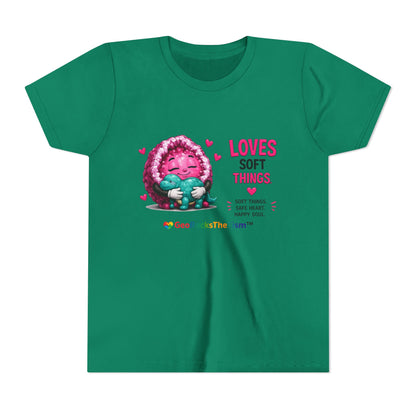 “Loves Soft Things” Stimming Geode -Autism Self Sensory Regulation Youth Tee
