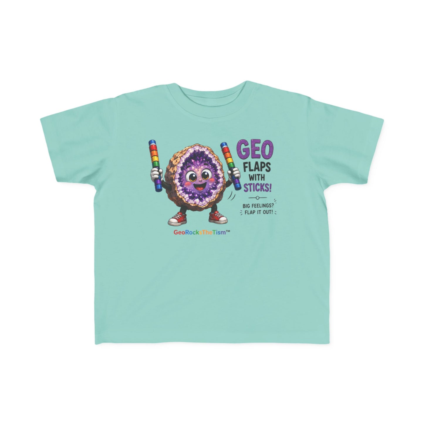 "Geo Flaps with Sticks" Stimming Geode Autism Self Sensory Regulation Toddler Tee