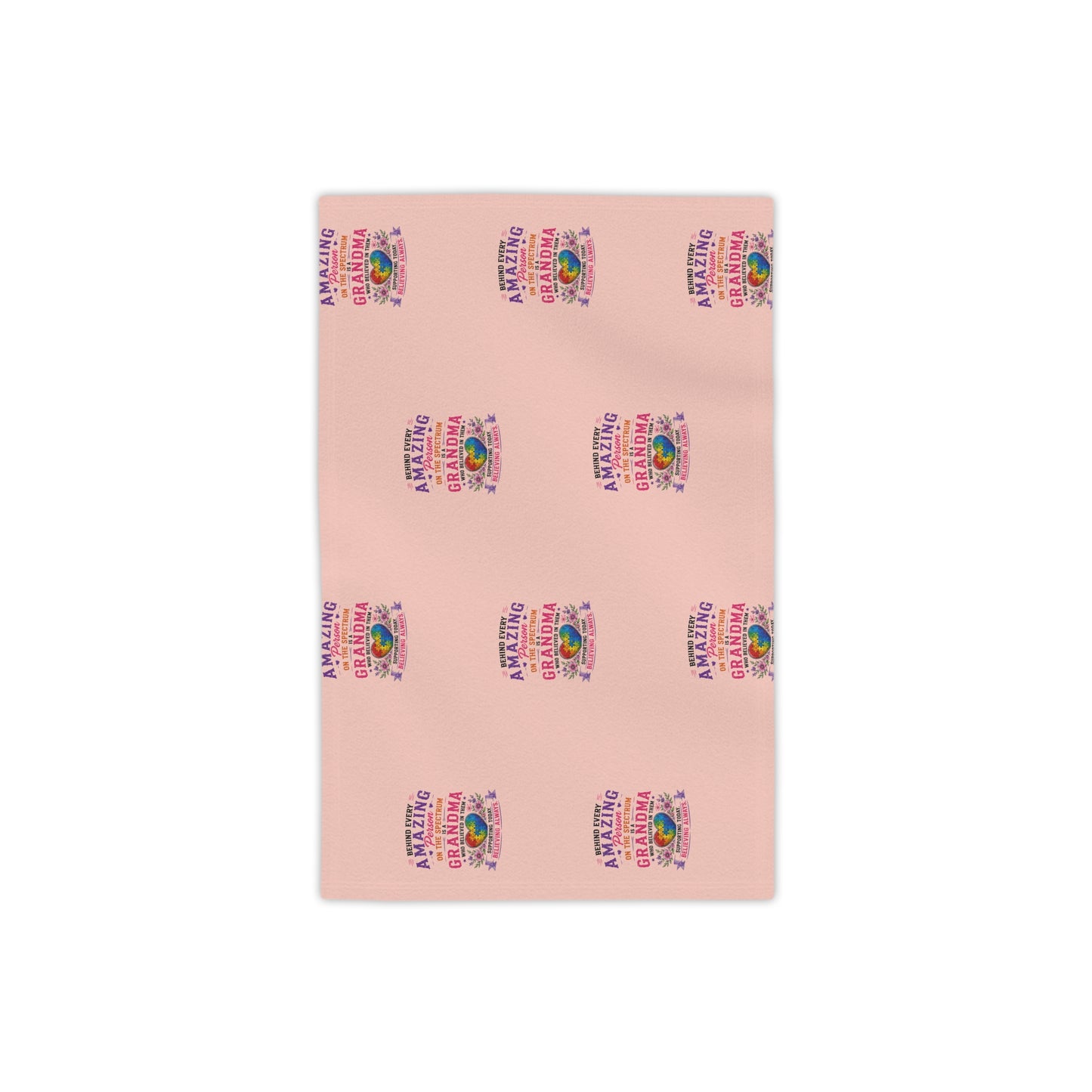 Beach Towel — Pink "Amazing Grandma" Patterned Tropical Sunset Design