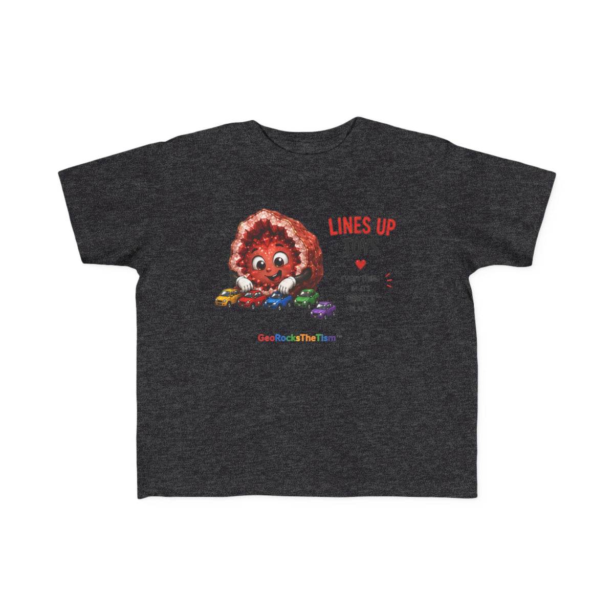 "Lines Up Toys" Stimming Geode Autism Self Sensory Regulation Toddler Tee - Geo Rocks The 'Tism