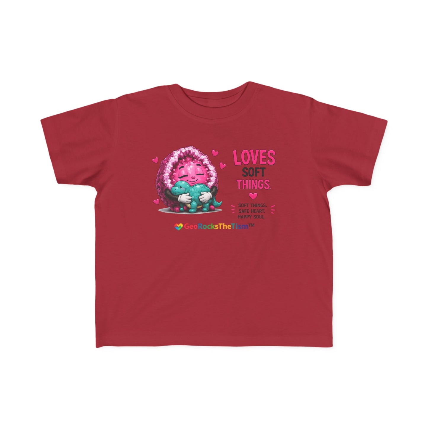 “Loves Soft Things” Stimming Geode Autism Self Sensory Regulation Toddler Tee