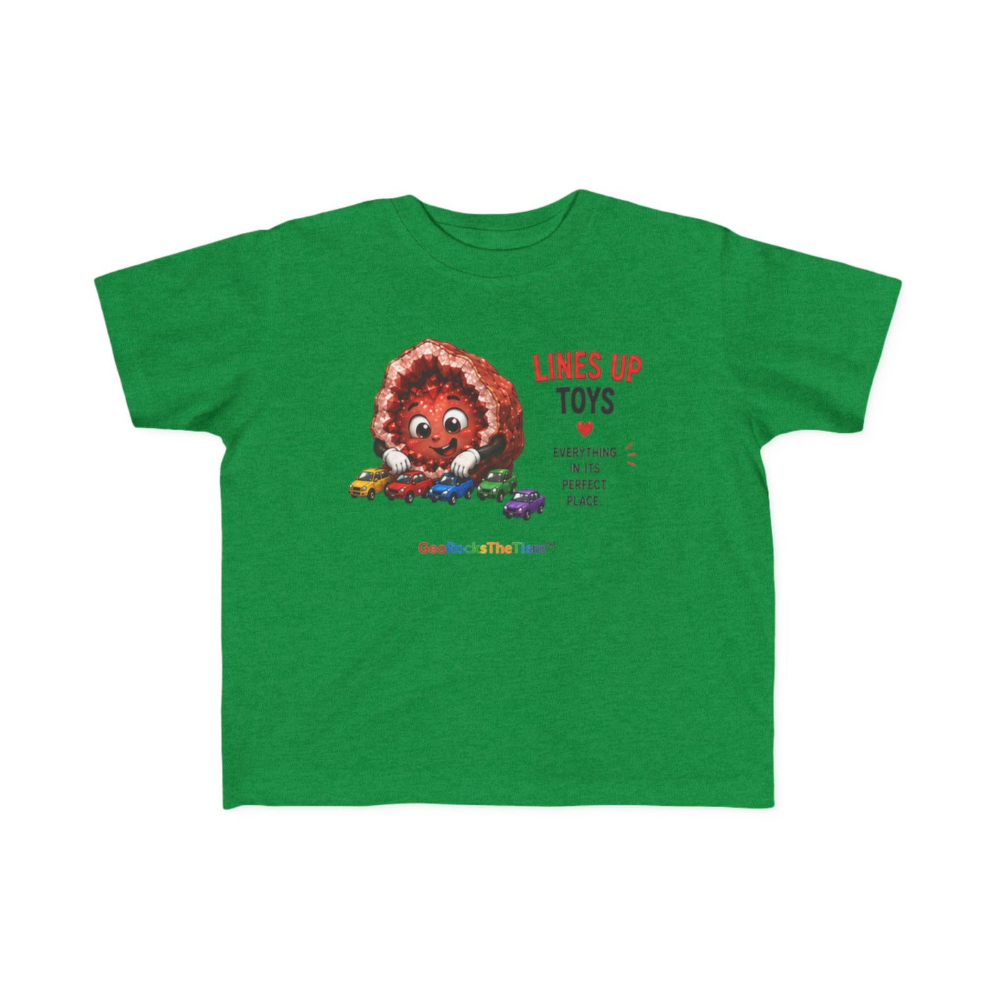 "Lines Up Toys" Stimming Geode Autism Self Sensory Regulation Toddler Tee