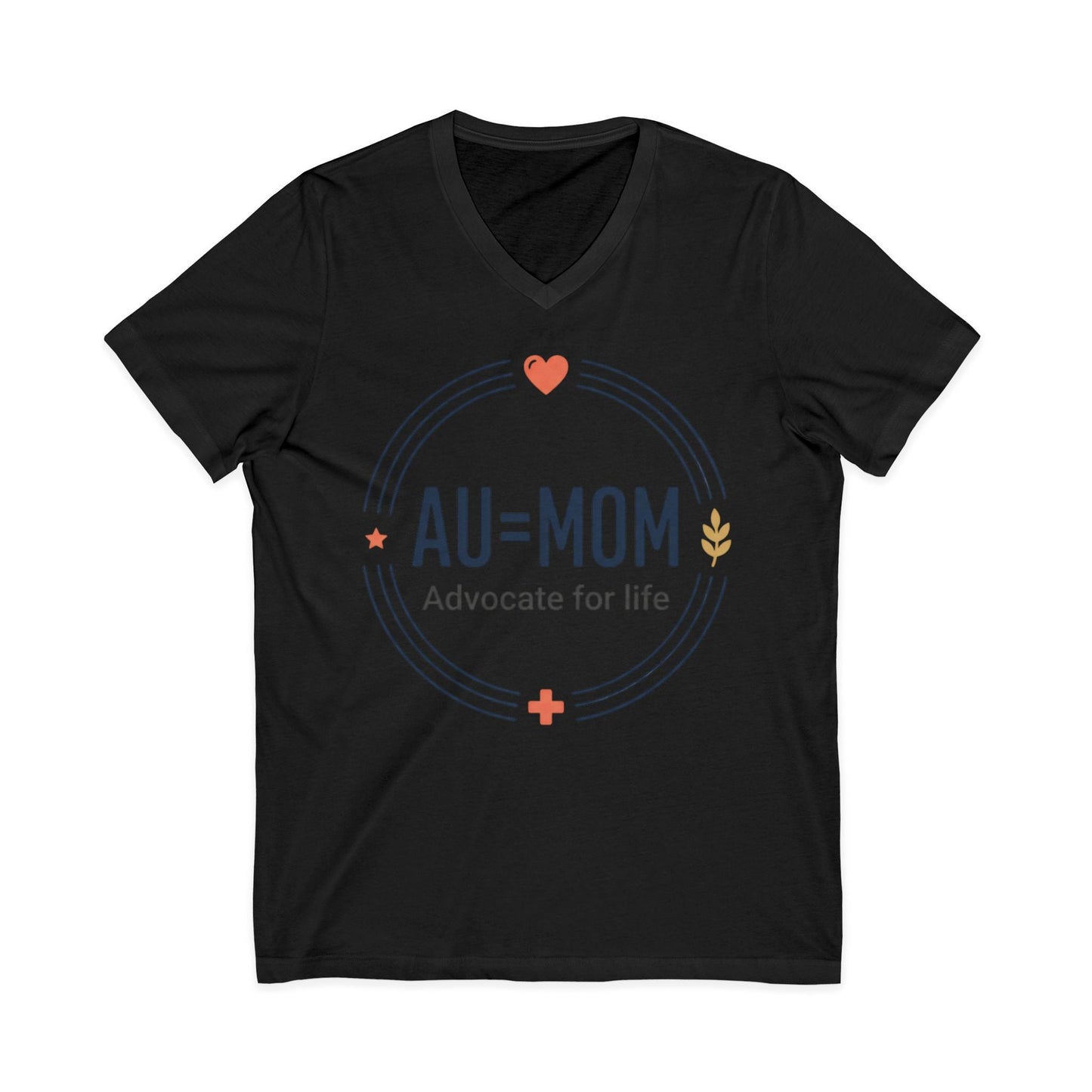 AU=MOM Advocate for Life V-Neck Tee — Autism Mom Support Shirt - Geo Rocks The 'Tism