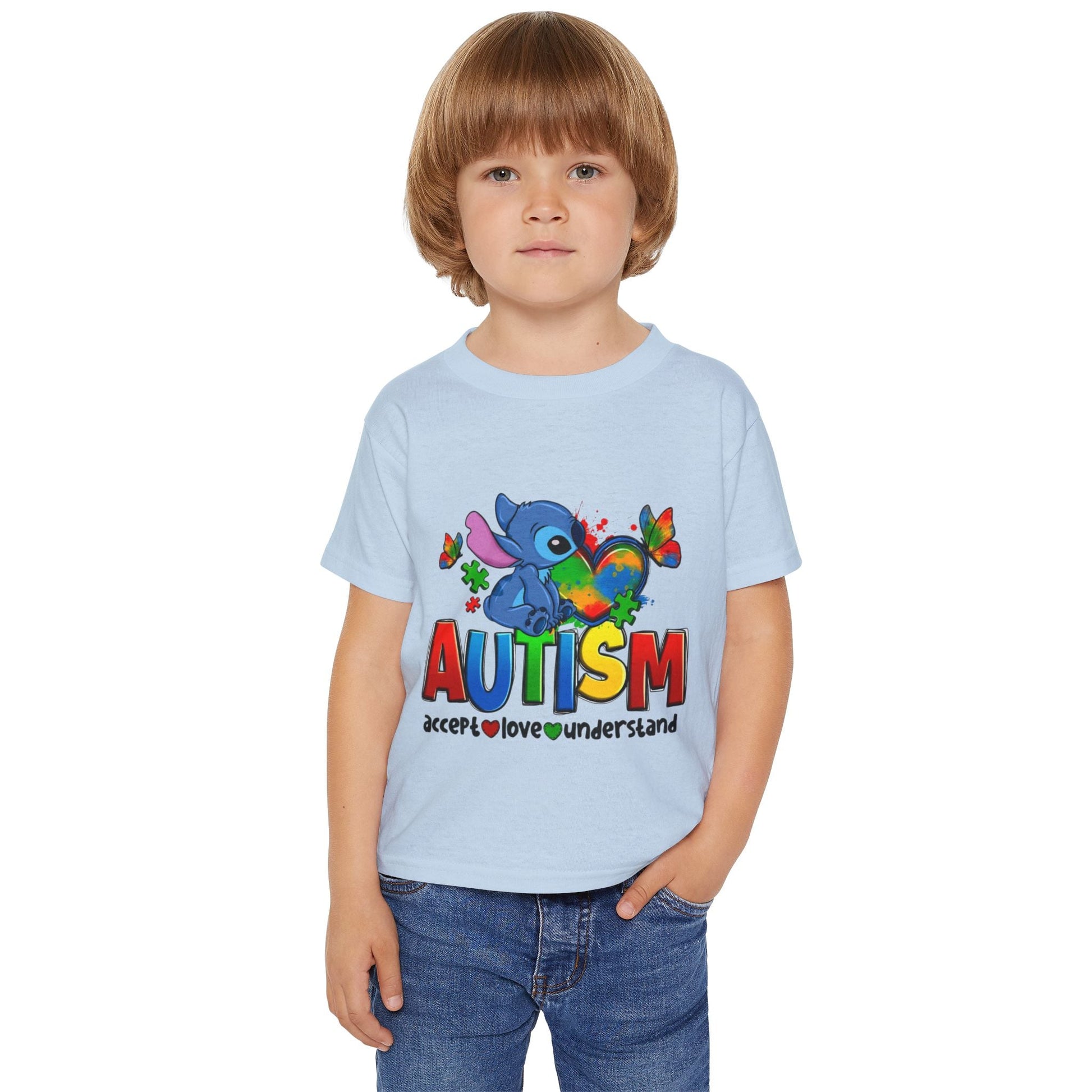 Autism Acceptance Toddler T-Shirt — "Accept Love Understand" Puzzle Heart Design - Geo Rocks The 'Tism