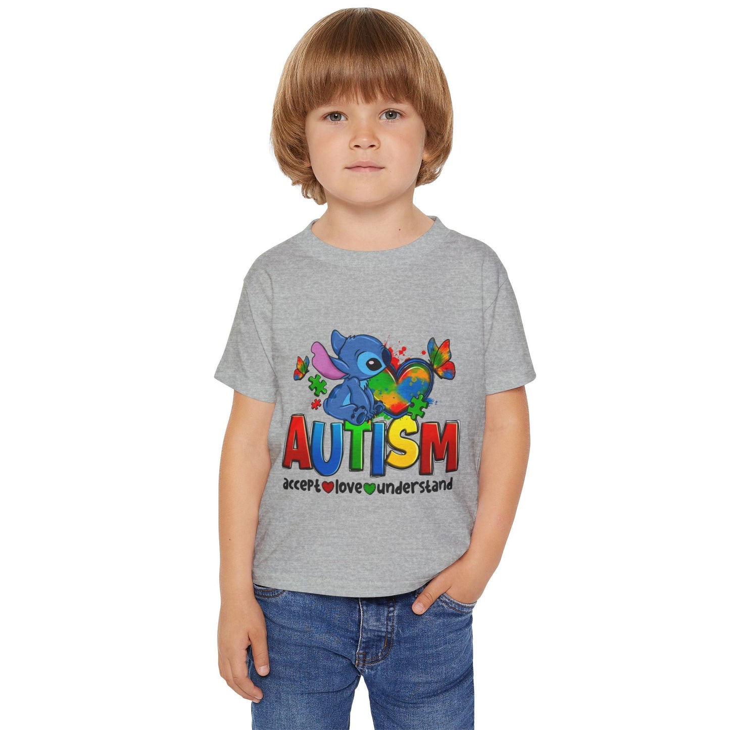 Autism Acceptance Toddler T-Shirt — "Accept Love Understand" Puzzle Heart Design - Geo Rocks The 'Tism