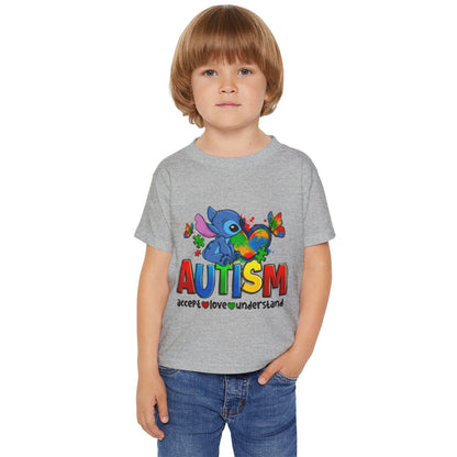 Autism Acceptance Toddler T-Shirt — "Accept Love Understand" Puzzle Heart Design - Geo Rocks The 'Tism