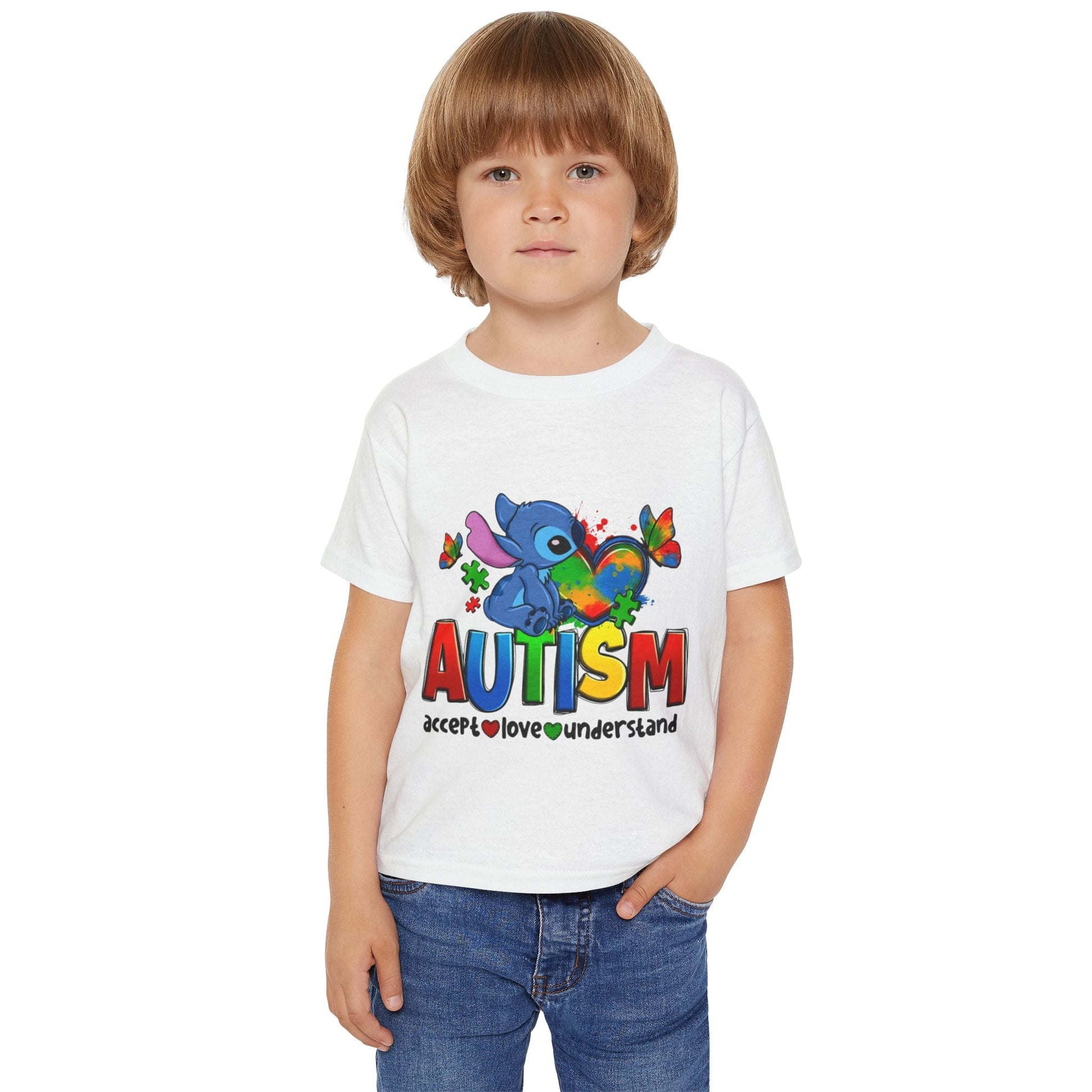 Autism Acceptance Toddler T-Shirt — "Accept Love Understand" Puzzle Heart Design - Geo Rocks The 'Tism