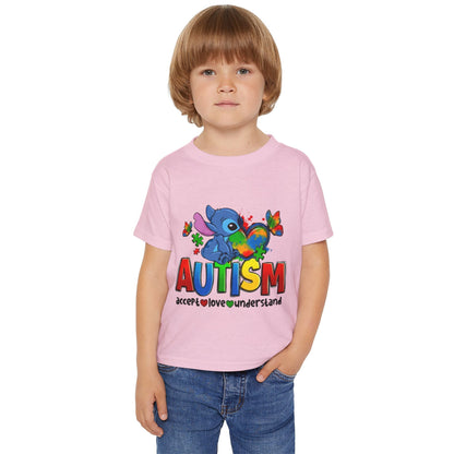 Autism Acceptance Toddler T-Shirt — "Accept Love Understand" Puzzle Heart Design - Geo Rocks The 'Tism