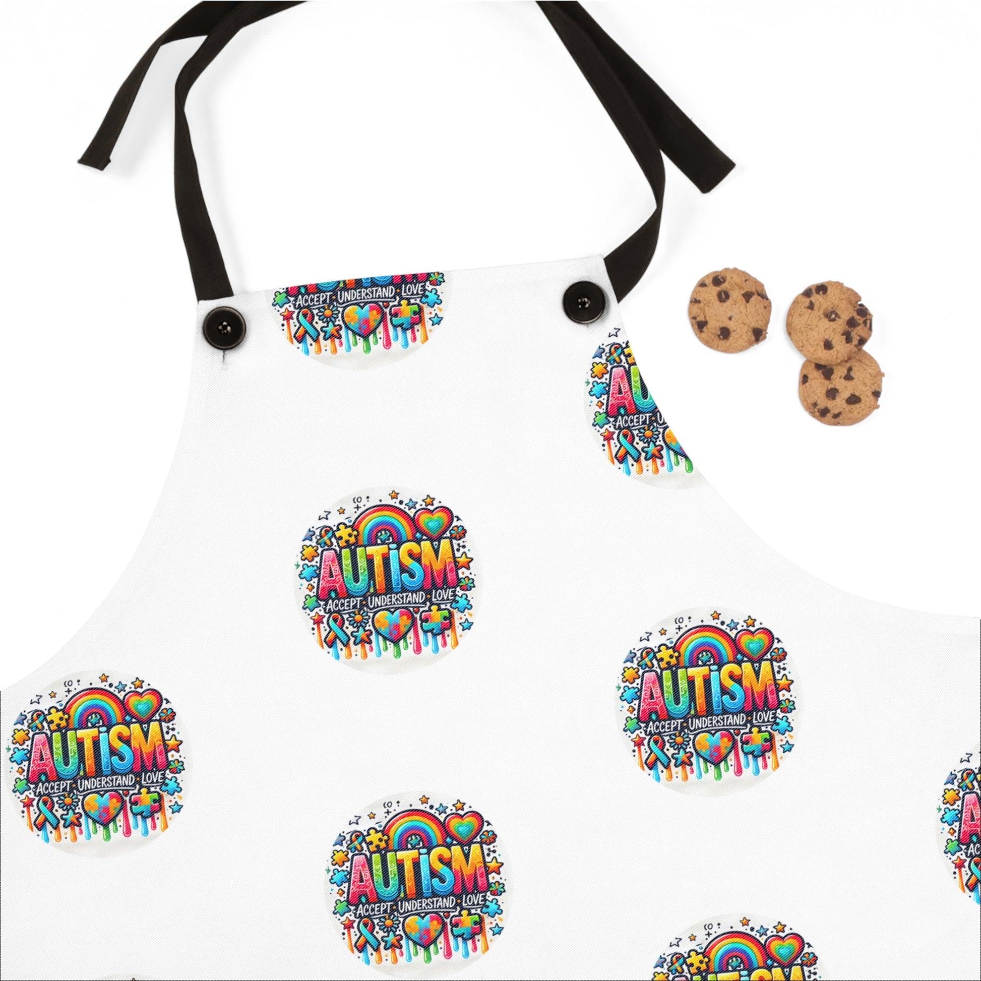 Autism Awareness Apron — Colorful Puzzle Heart Design - Geo Rocks The 'Tism