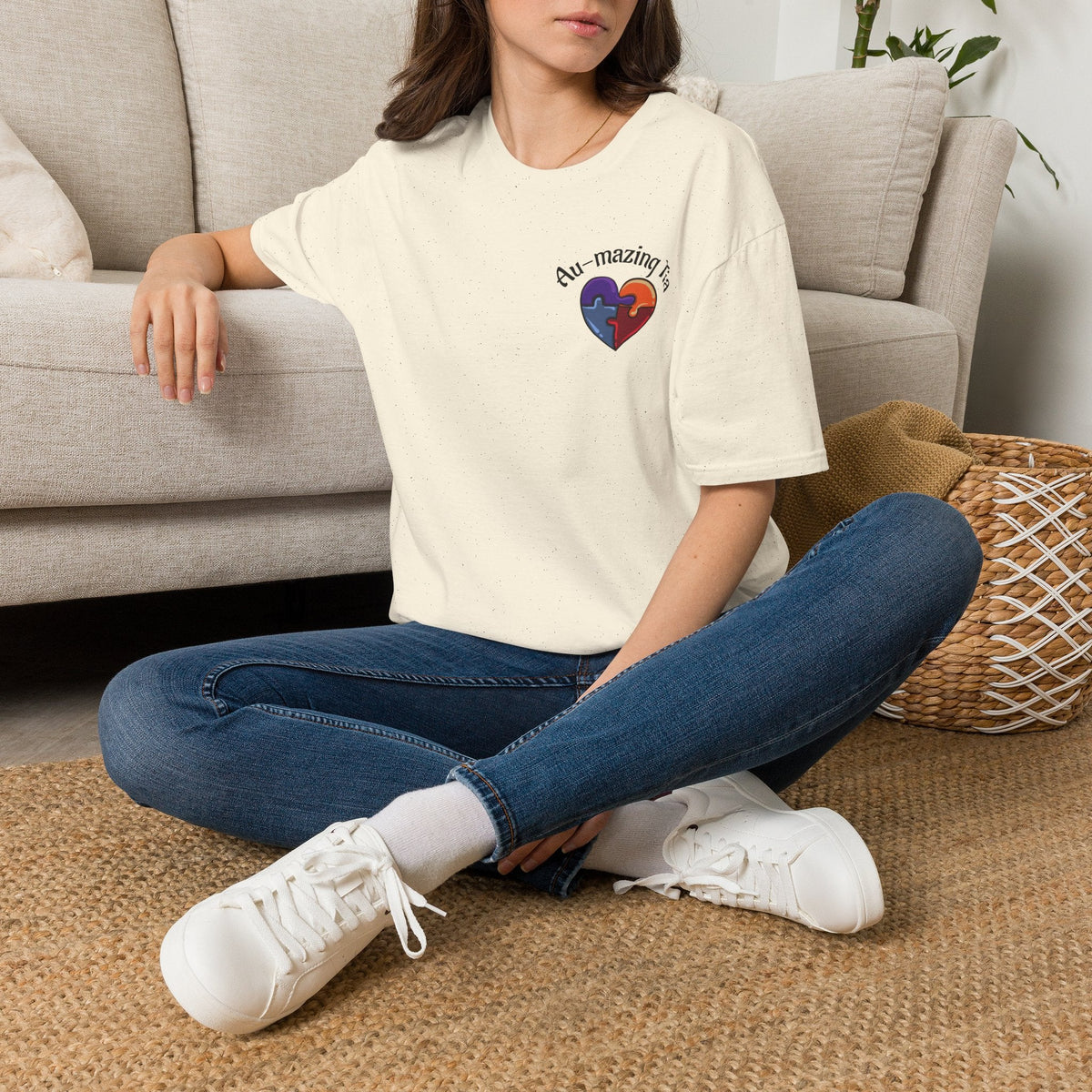 Autism Awareness Heart T-Shirt — "Au-mazing" Puzzle Piece Tee - Geo Rocks The 'Tism