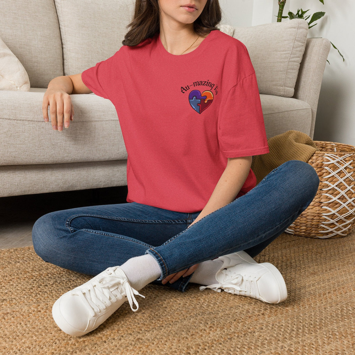 Autism Awareness Heart T-Shirt — "Au-mazing" Puzzle Piece Tee - Geo Rocks The 'Tism